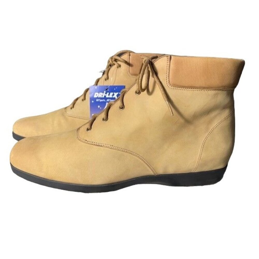 Ros Hommerson NEW Women's Beige Lace Suede Boots w/Dri-Lex Size 13M